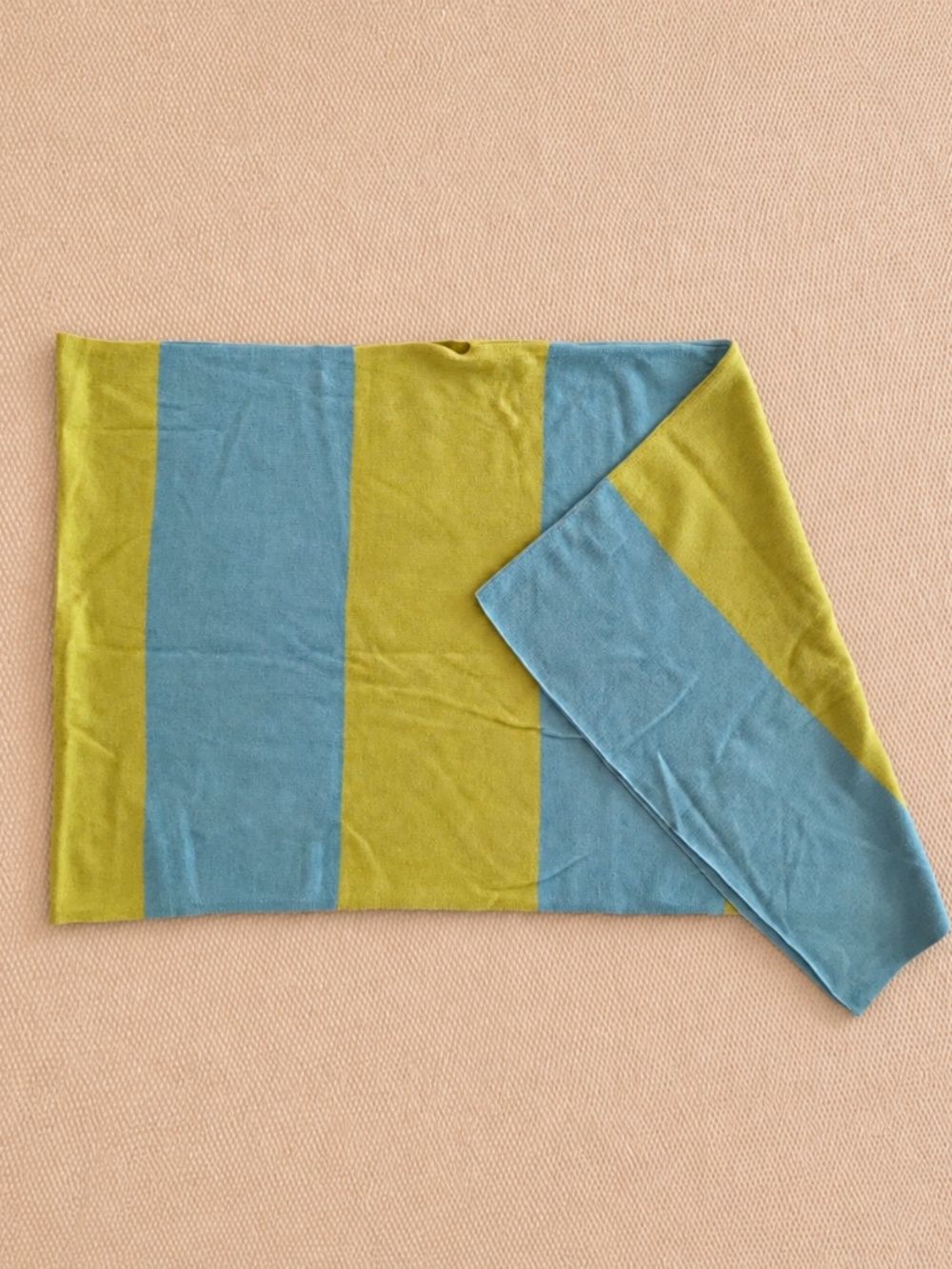 Fetching Silk Cashmere Blue Green Colorblock Oversized Wrap Shawl O/S